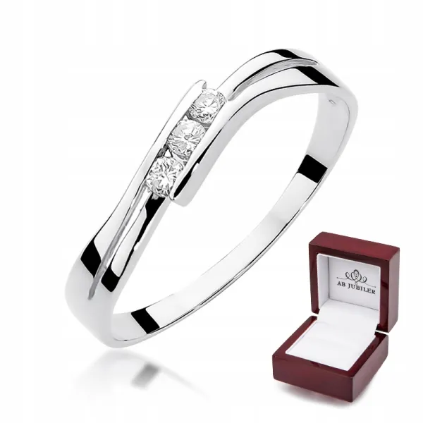 Pierścionek Zaręczynowy w Białym Złocie Brylant