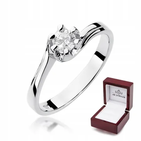 Pierścionek 585 Zaręczynowy Brylant 0,30ct Grawer