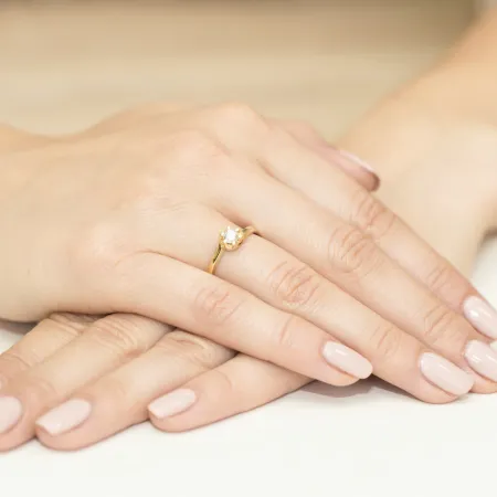 Pierścionek 585 Zaręczynowy Brylant 0,30ct Grawer