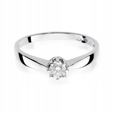 Złoty 14K Pierścionek Zaręczynowy z Brylantem 