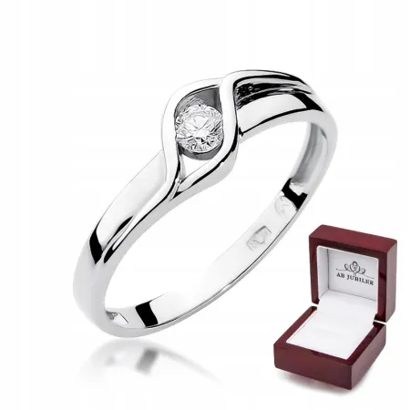 Pierścionek Zaręczynowy w Białym Złocie Brylant