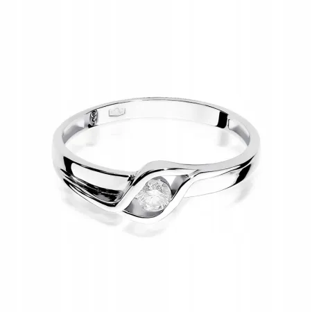 Pierścionek Zaręczynowy w Białym Złocie Brylant