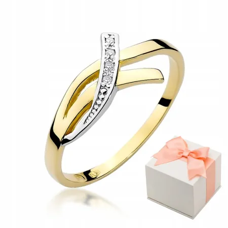 Złoty 585 Pierścionek Brylanty Idealny na Prezent