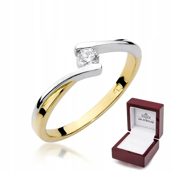 Złoty Pierścionek Zaręczynowy Brylant Próba 585