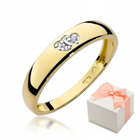 Pierścionek Zaręczynowy Dwa Serca Brylanty Grawer