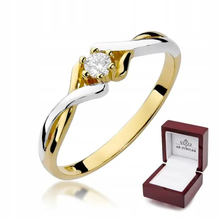 Złoty Pierścionek Zaręczynowy Brylant Próba 585