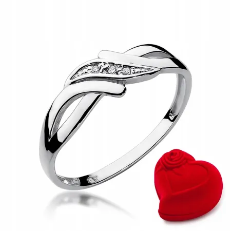 Pierścionek Białe Złoto Zaręczynowy Brylant pr 585