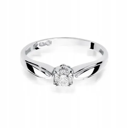 Pierścionek Białe Złoto Zaręczynowy Brylant 0,24ct