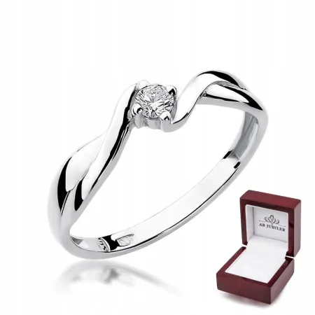 Pierścionek Zaręczynowy Białe Złoto 585 Brylant 