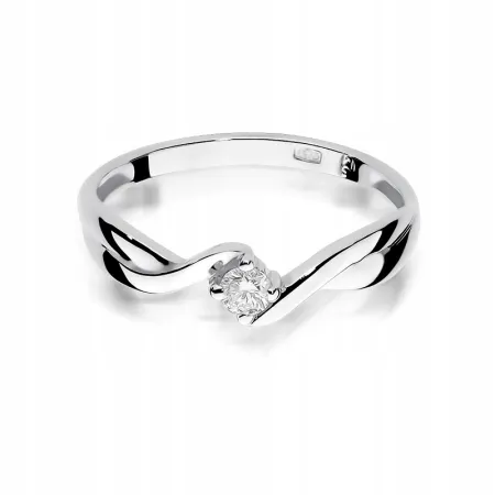 Pierścionek Zaręczynowy Białe Złoto 585 Brylant 