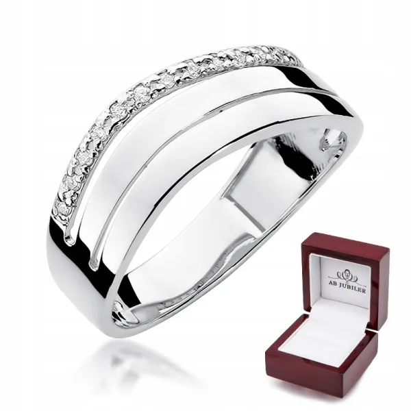 Pierścionek 585 Brylant Białe Złoto Grawer Prezent