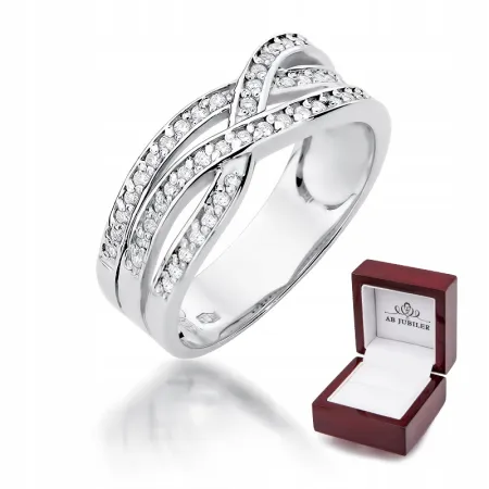 Elegancki 585 Pierścionek Brylanty 0,27ct Grawer