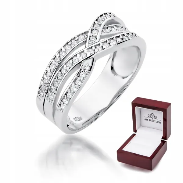 Elegancki 585 Pierścionek Brylanty 0,27ct Grawer
