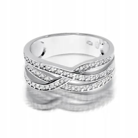 Elegancki 585 Pierścionek Brylanty 0,27ct Grawer