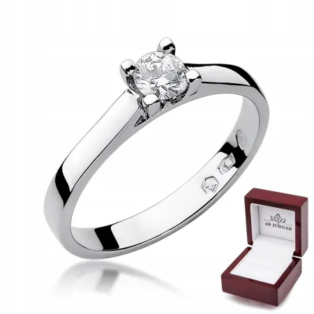 Pierścionek Białe Złoto Zaręczynowy Brylant 0,30ct