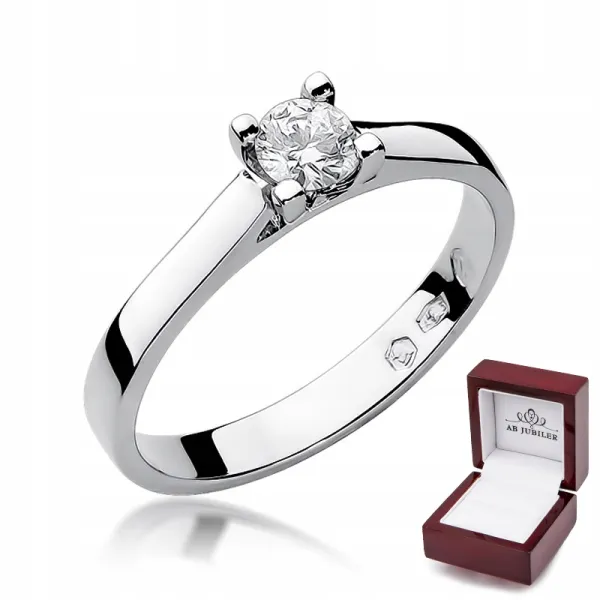 Pierścionek Białe Złoto Zaręczynowy Brylant 0,30ct