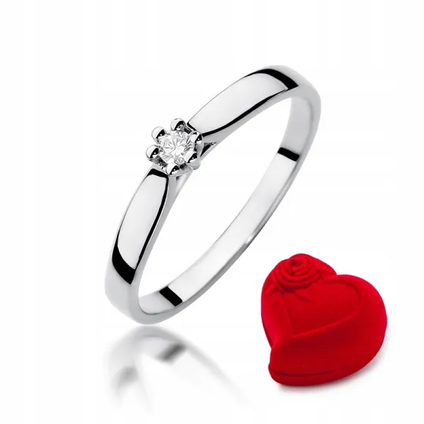 Pierścionek Zaręczynowy Białe Złoto 585 Brylant