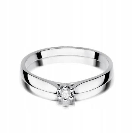 Pierścionek Zaręczynowy Białe Złoto 585 Brylant