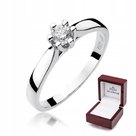 Złoty Pierścionek 585 Zaręczynowy Brylant 0,25ct