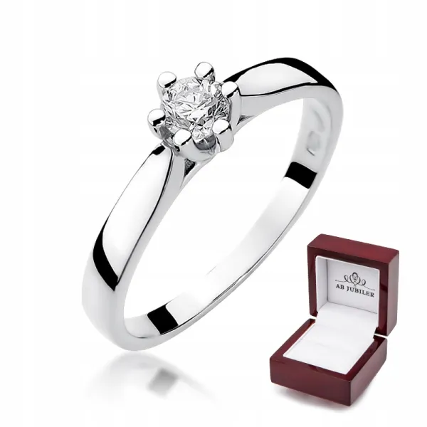 Złoty Pierścionek 585 Zaręczynowy Brylant 0,25ct