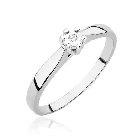 Złoty 14K Pierścionek Zaręczynowy z Brylantem 