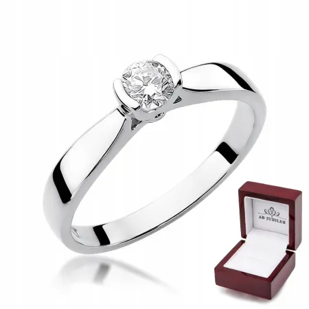 Pierścionek Białe Złoto Zaręczynowy Brylant 0,30ct