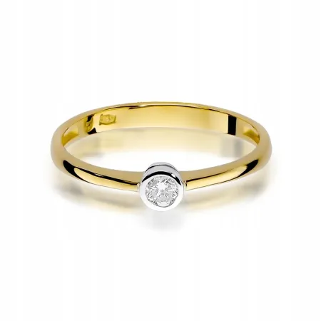 Złoty Pierścionek 585 Zaręczynowy Brylant Prezent