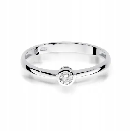 Złoty Pierścionek 585 Zaręczynowy Brylant Prezent