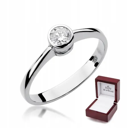 Pierścionek 585 Zaręczynowy Brylant 0,25ct Grawer