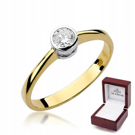 Złoto Pierścionek Zaręczynowy 585 Brylant 0,30ct 