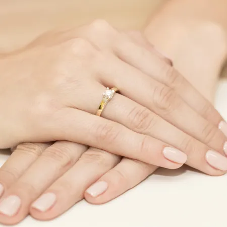 Złoty Pierścionek 585 Zaręczynowy Brylant 0,25ct