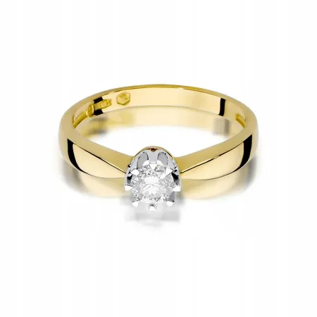 Pierścionek Białe Złoto 585 Brylant 0,30ct Prezent