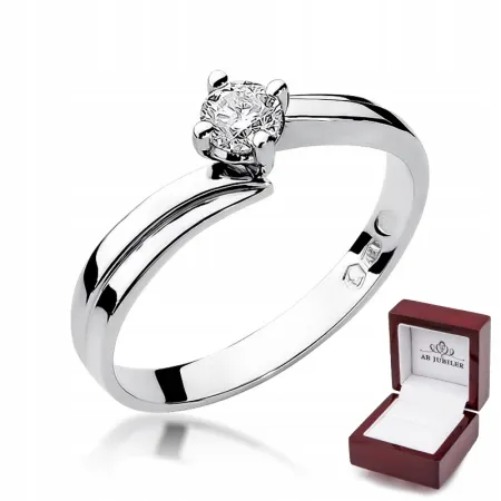 Złoty Pierścionek 585 Zaręczynowy Brylant 0,30ct