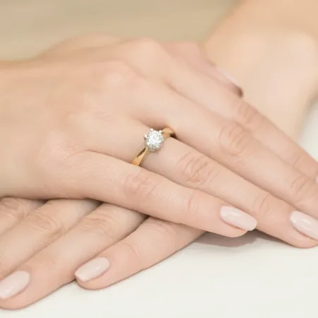 Złoty 14K Zaręczynowy Pierścionek Brylant 1,00ct