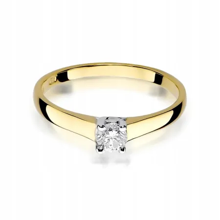 Pierścionek Białe Złoto 585 Brylant 0,20ct Prezent