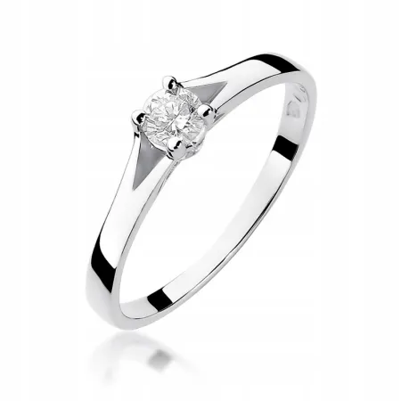 Złoty 585 Pierścionek Zaręczynowy Brylant 0,20ct