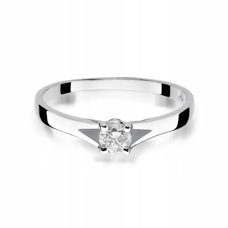 Złoty 585 Pierścionek Zaręczynowy Brylant 0,20ct