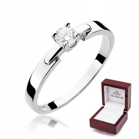 Pierścionek 585 Zaręczynowy Brylant 0,20ct Grawer