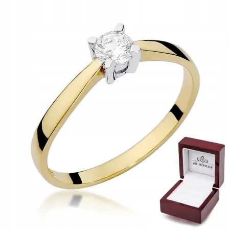 Złoty 14K Pierścionek Zaręczynowy Brylant 0,20ct