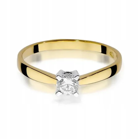 Złoty 14K Pierścionek Zaręczynowy Brylant 0,20ct