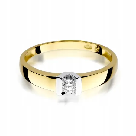 Pierścionek Białe Złoto Zaręczynowy Brylant 0,10ct