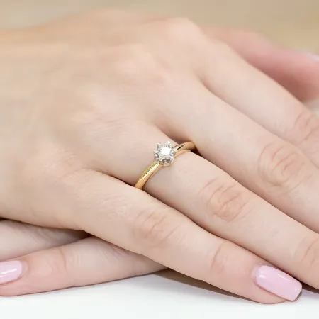 Pierścionek Białe Złoto 585 Brylant 0,30ct Prezent