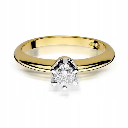 Pierścionek Białe Złoto 585 Brylant 0,30ct Prezent