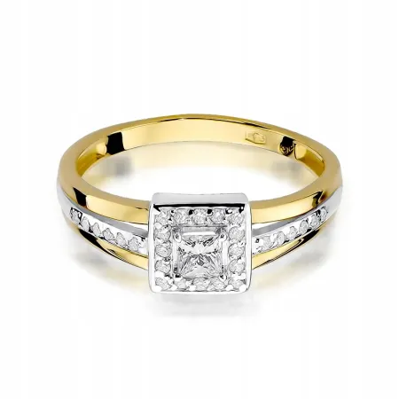 Złoty Pierścionek Brylanty 0,29ct Próba 585 Grawer