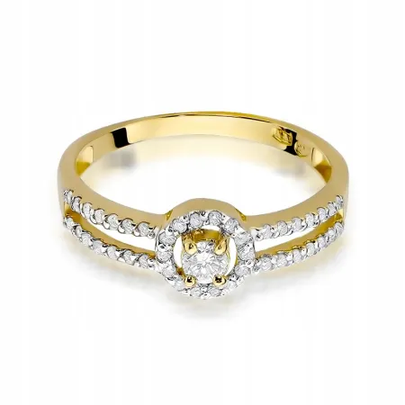 Pierścionek Białe Złoto 585 Brylant 0,31ct Prezent