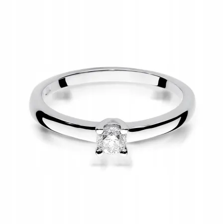 Złoty 585 Pierścionek Zaręczynowy Brylant 0,20ct