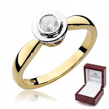 Złoty 585 Pierścionek Zaręczynowy Brylant 0,30ct