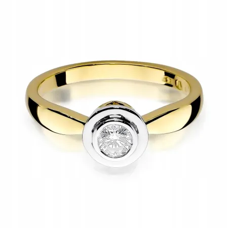 Złoty 585 Pierścionek Zaręczynowy Brylant 0,30ct