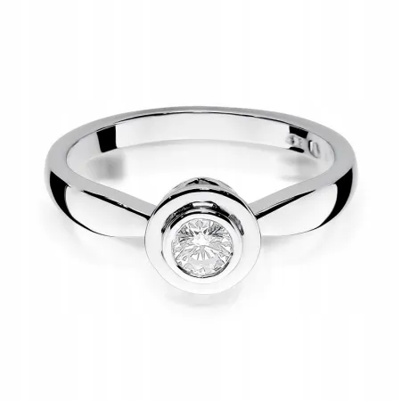 Złoty 585 Pierścionek Zaręczynowy Brylant 0,30ct