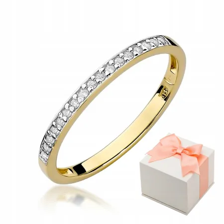 Złoty Pierścionek Obrączka Brylanty Próba 585